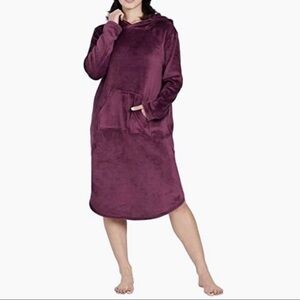 32 Degrees Rope Lounger Velour Plum Purple Cozy Sleep NWT S/M Hooded